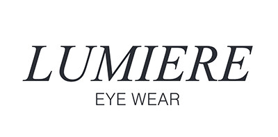 لوگوی برند عینک LUMIERE با فونت ایتالیک و زمینه سفید