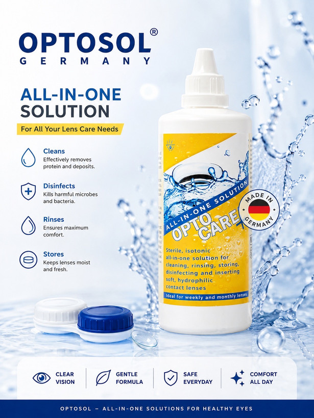 محلول شستشوی لنز opto care + حجم 360 میلی لیتر
